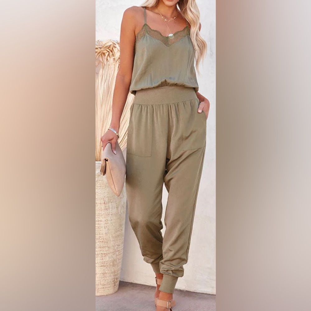 Lace Satin Jumpsuit